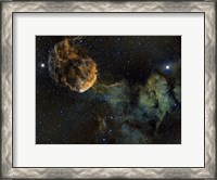 Framed Jellyfish Nebula, a Supernova Remnant in Gemini