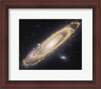 Framed Visible Light-Infrared Composite of Messier 31, the Andromeda Galaxy