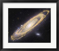 Framed Visible Light-Infrared Composite of Messier 31, the Andromeda Galaxy