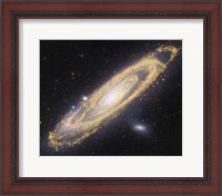 Framed Visible Light-Infrared Composite of Messier 31, the Andromeda Galaxy