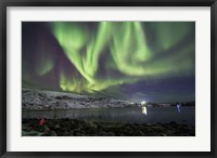 Framed Aurora Borealis Dances Above the Arctic Ocean From Teriberka, Murmansk, Russia