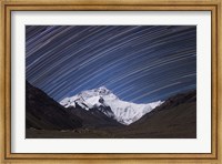 Framed Star Trails Above the Highest Peak and Sheer North Face of the Himalayan Mountains