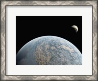 Framed Planet and Small Moon