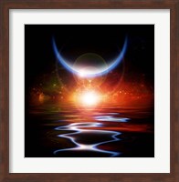 Framed Sun Eclipse Waters Reflection and Planets