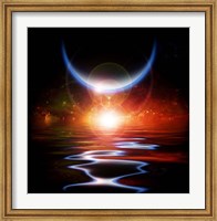 Framed Sun Eclipse Waters Reflection and Planets