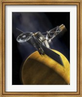 Framed Artist's Concept of the Mariner 2 Space Probe Passing Venus