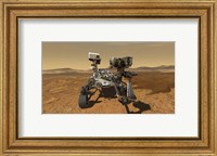 Framed Artist's Concept of the Perseverance Rover Operating On the Surface of Mars
