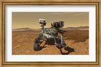 Framed Artist's Concept of the Perseverance Rover Operating On the Surface of Mars