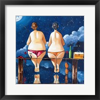 Framed Two Sisters Fishing