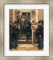 Framed Abolitionist John Brown descending stairs from the County Jail