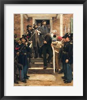 Framed Abolitionist John Brown descending stairs from the County Jail