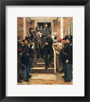 Framed Abolitionist John Brown descending stairs from the County Jail