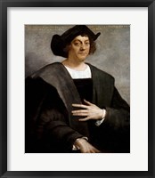 Framed Christopher Columbus, by Sebastiano del Piombo, 1519