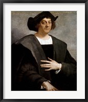 Framed Christopher Columbus, by Sebastiano del Piombo, 1519