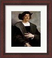 Framed Christopher Columbus, by Sebastiano del Piombo, 1519