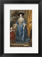 Framed Queen Henrietta Maria of France with Sir Jeffrey Hudson