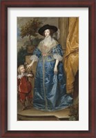 Framed Queen Henrietta Maria of France with Sir Jeffrey Hudson