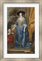 Framed Queen Henrietta Maria of France with Sir Jeffrey Hudson