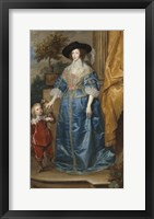 Framed Queen Henrietta Maria of France with Sir Jeffrey Hudson