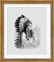 Framed Native Indian Chief, Sitting Bull