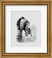 Framed Native Indian Chief, Sitting Bull