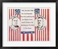 Framed Campaign poster for William McKinley and Theodore Roosevelt