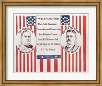 Framed Campaign poster for William McKinley and Theodore Roosevelt