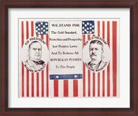 Framed Campaign poster for William McKinley and Theodore Roosevelt