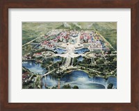 Framed Birdseye view of the Pan-American Exposition held in Buffalo, New York