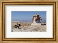 Framed Napoleon Bonaparte on horseback in front of the Great Sphinx of Giza