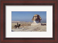 Framed Napoleon Bonaparte on horseback in front of the Great Sphinx of Giza