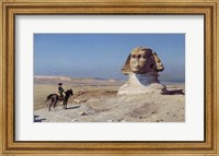 Framed Napoleon Bonaparte on horseback in front of the Great Sphinx of Giza