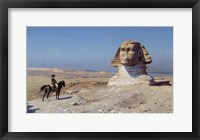 Framed Napoleon Bonaparte on horseback in front of the Great Sphinx of Giza