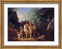 Framed Daniel Boone escorting settlers through the Cumberland Gap