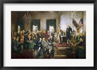 Framed Signing of the US Constitution at Independence Hall, Philadelphia, September 17, 1787