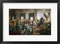 Framed Signing of the US Constitution at Independence Hall, Philadelphia, September 17, 1787