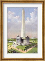 Framed National Washington Monument, circa 1885