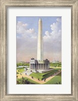 Framed National Washington Monument, circa 1885