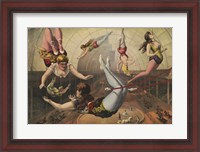 Framed Female Acrobats on Trapezes at Circus