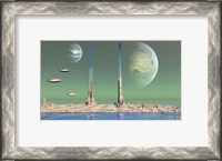 Framed Planet With Two Moons