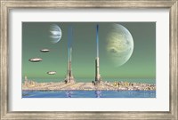 Framed Planet With Two Moons
