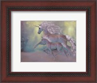 Framed Adult and Baby Unicorn