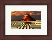 Framed Aliens Visiting An Ancient Egyptian Pyramid Maze