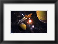 Framed Spaceship Traveling Between Exoplanets