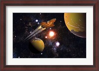 Framed Spaceship Traveling Between Exoplanets