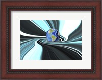 Framed Planet Earth in Swirling Colorful Background