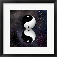 Framed Yin Yang Stars Reflect