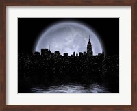 Framed NYC Cityscape Reflects in the Moon
