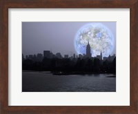 Framed New York City Terraformed Luna Rise