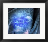 Framed Cyborg Woman Cries Binary Code, Circuit Pattern